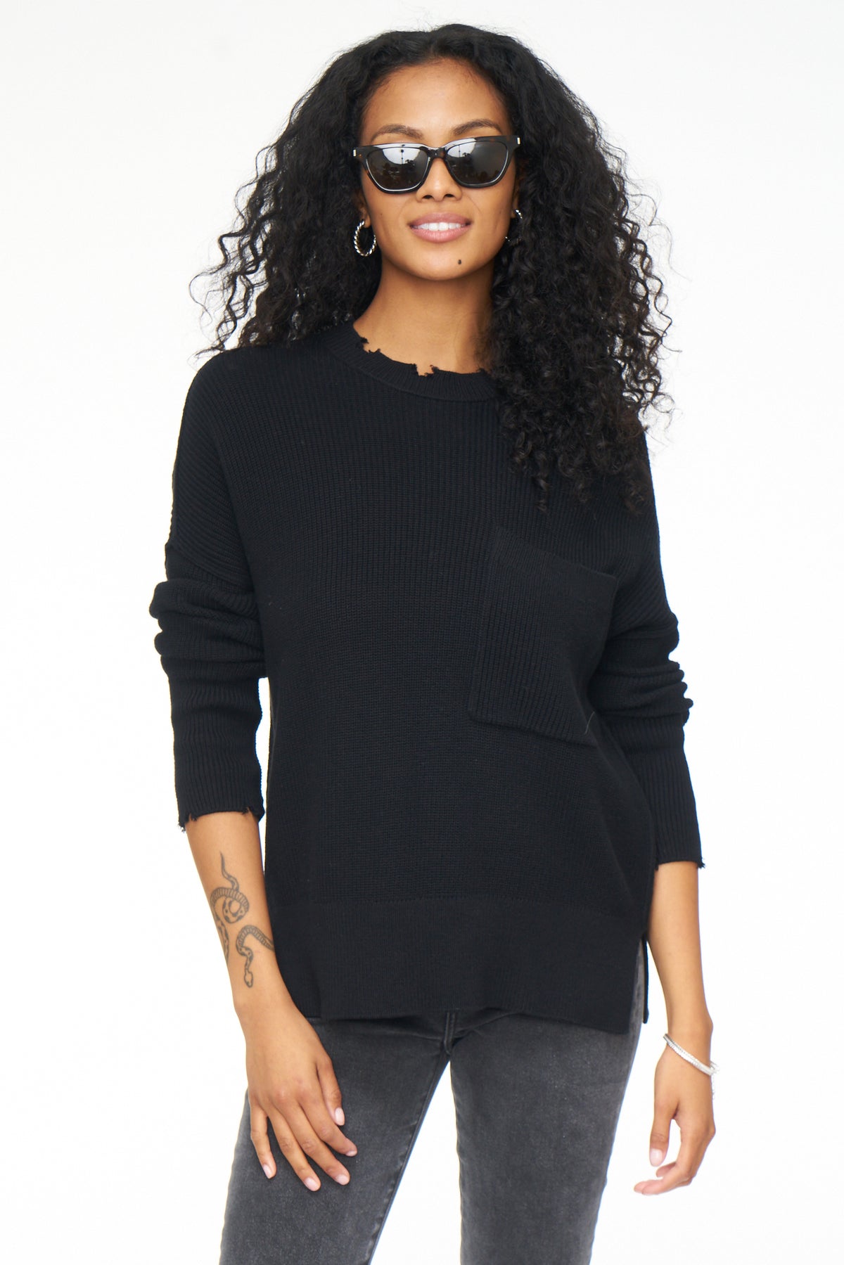 Darya Oversized Crewneck Pullover - Midnight