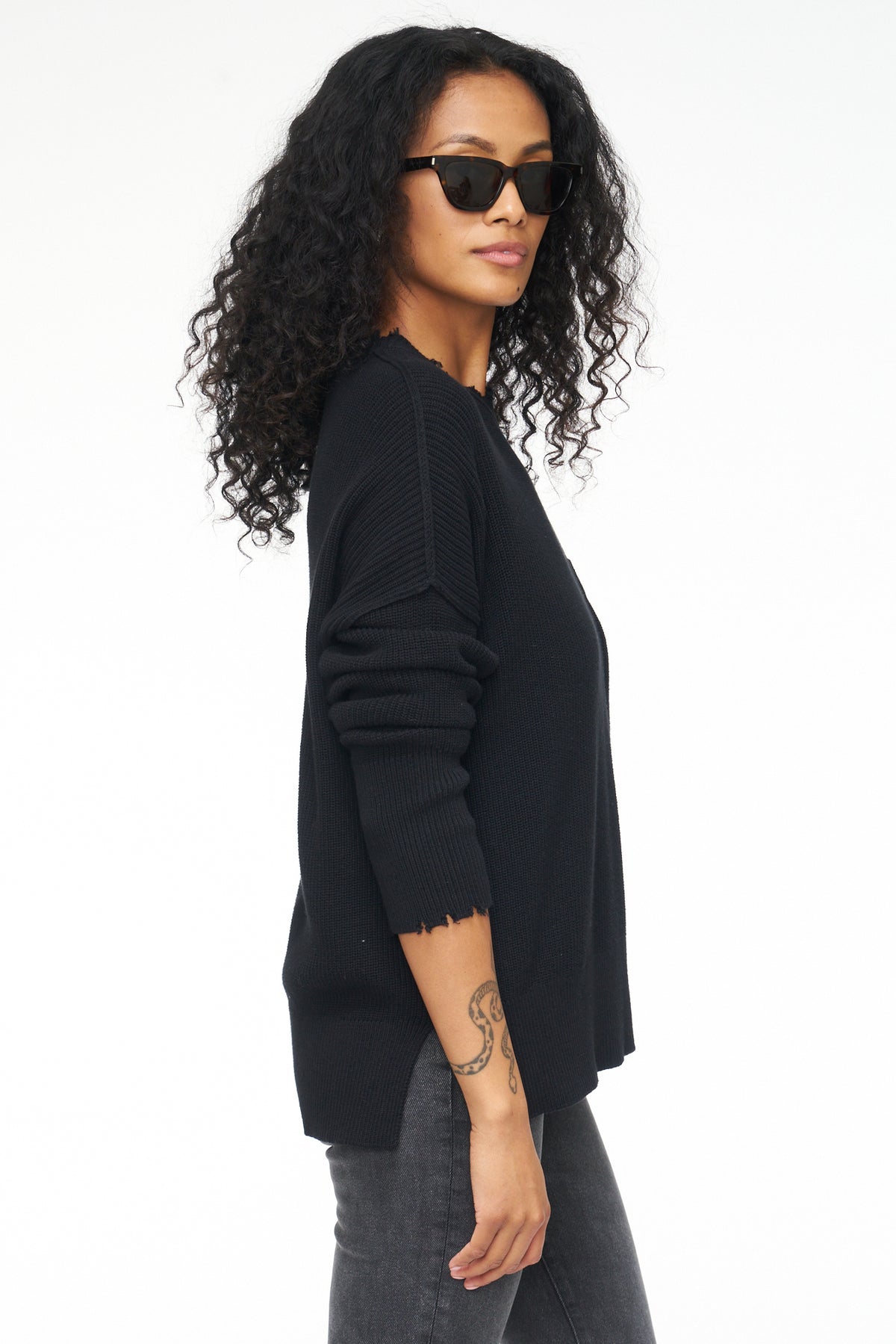 Darya Oversized Crewneck Pullover - Midnight