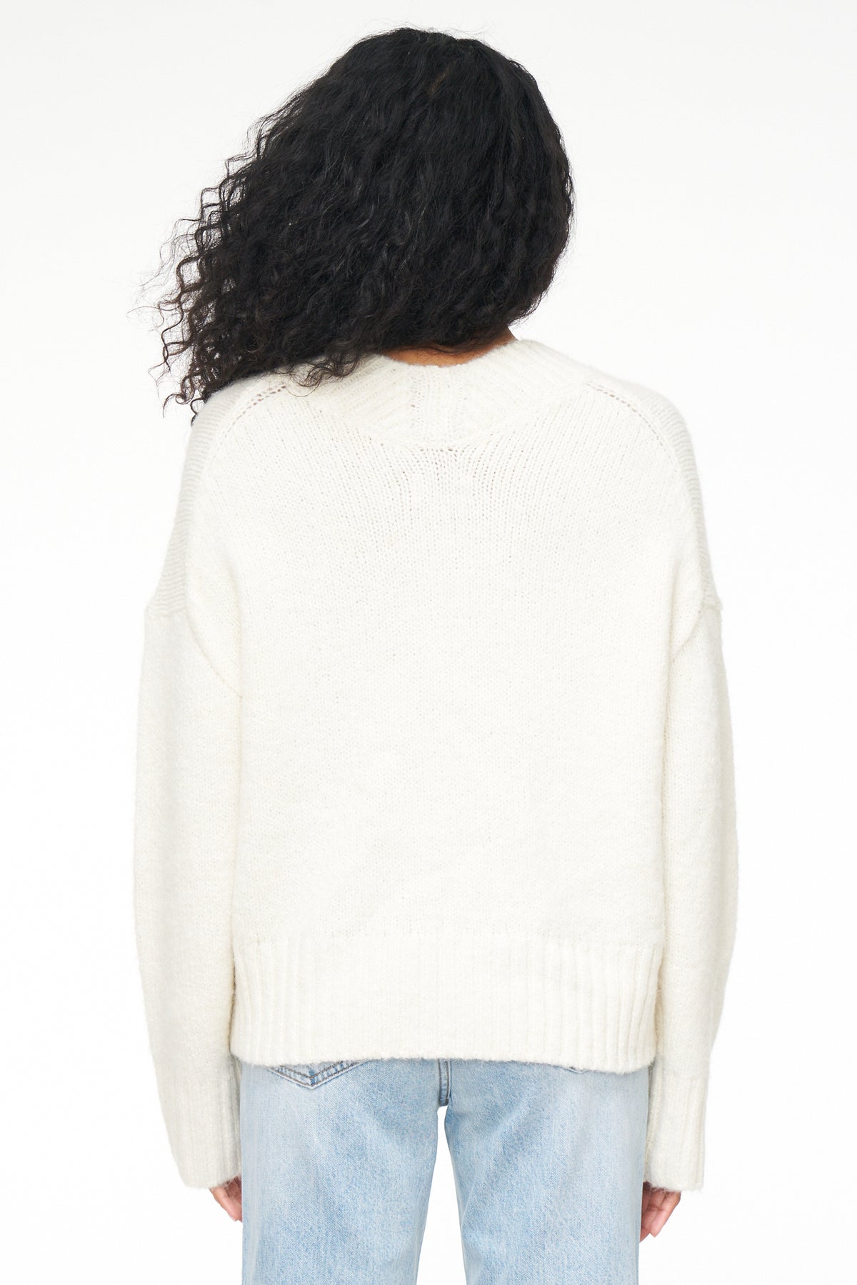 Vania V Neck Sweater - Ecru